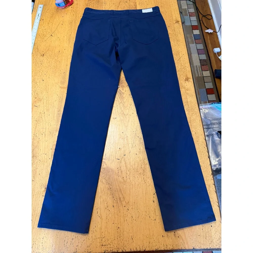 Peter Millar EB66 34x34 Mens Navy Blue Performance Five Pocket Golf Pants